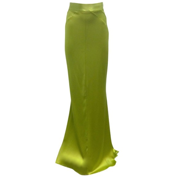 UNTTLD Dresses & Skirts - UNTTLD Lime Green Agnes Full-length Satin Skirt